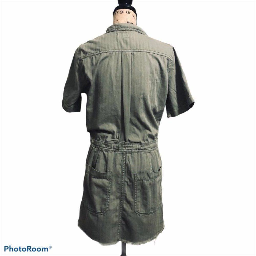 Lucky Brand drawstring raw hem dress army green - Picture 7 of 15
